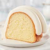 Vanilla slice showing topped with signature frosting