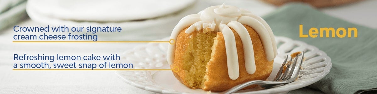 Refreshing lemon cake with a smooth, sweet snap of lemon, Crowned with our signature cream cheese frosting Refreshing lemon cake with a smooth, sweet snap of lemon, Crowned with our signature cream cheese frosting